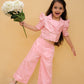 Bollywood Tadka Pink Stylish Jacket and Pant With Bustier Set For Girls