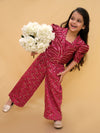 Bollywood Tadka Wine Stylish Jacket and Pant With Bustier Set For Girls