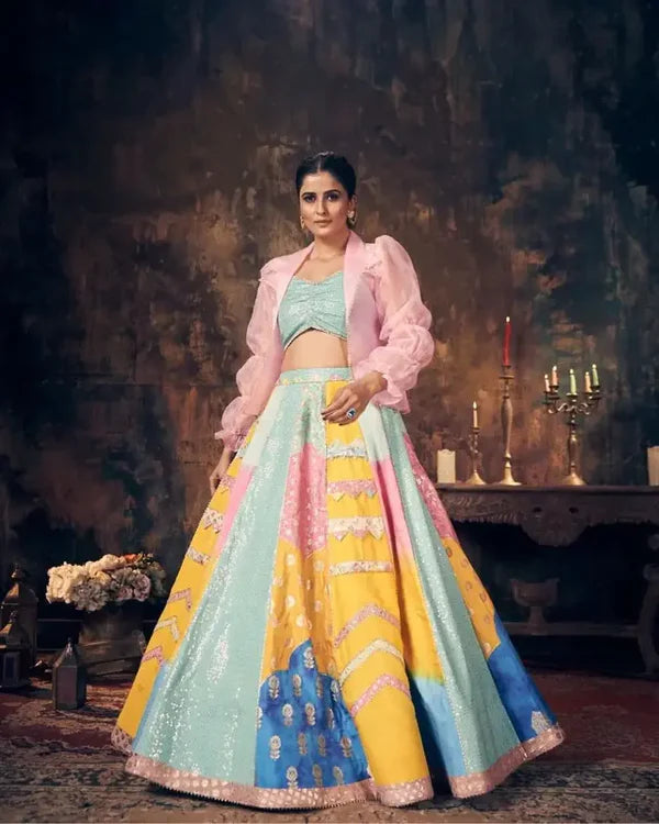 Stylish Jacket Lehenga Set