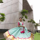 Raas | Sky Light Color Navratri Chaniyacholi with Mirror Work