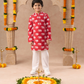Trunk Tales Boys Red Kurta with Pant Set