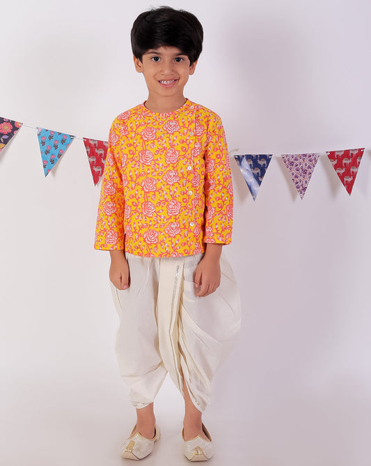 Lil Drama Boys Kurta With Dhoti Set
