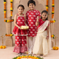 Trunk Tales Girls Red Kurta with Sharara set