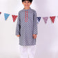 Jaipur Boys Grey Kurta And Pyjama Ethnic Set