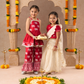 Trunk Tales Girls Red Kurta with Sharara set