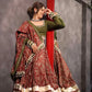 Green & Red Chaniyacholi with Shell Border