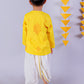 Marigold Magic Yellow Boys Cotton Kurta And White Dhoti Ethnic Set