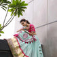 Raas | Sky Light Color Navratri Chaniyacholi with Mirror Work