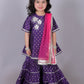 Zarqa Girls Purple Kurta With Sharara Set