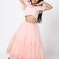 Paris Nights Girls Peach Sequin Embroidered Lehanga Choli