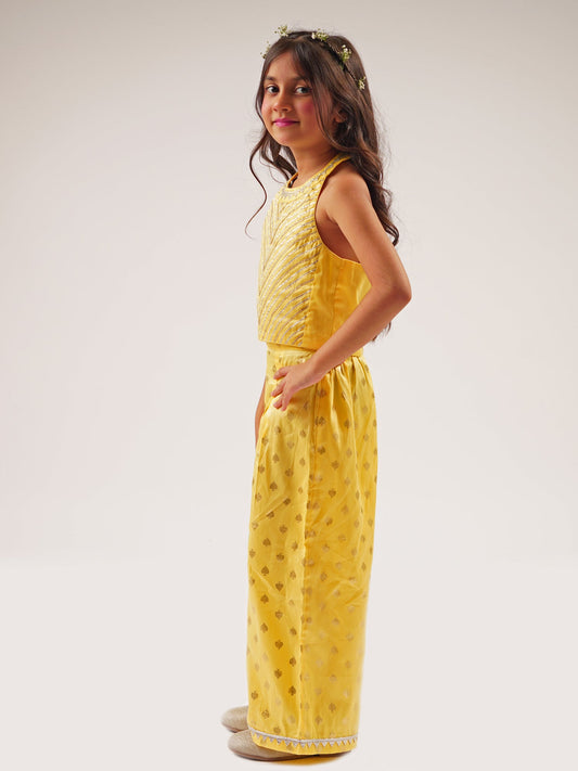 Mehfil Yellow Girls Co-ordinate Set For Girls