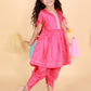 Girls Polka Printed Kurta With Dhoti Set