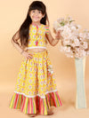 Girls Stylish Folklore Print Ghaghara Choli Set
