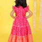Girls printed chanderi lurex maxi