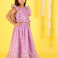 Girls printed chanderi lurex ghaghra choli set
