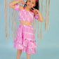 Girls Fusion Tie & Dye Tiered Skirt with Ballon Top