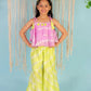 Girls Fusion Tie & Dye Flared Palazzo With Tiered Top