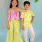 Girls Fusion Tie & Dye Flared Palazzo With Tiered Top