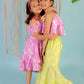 Girls Fusion Tie & Dye Flared Palazzo With Tiered Top
