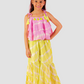 Girls Fusion Tie & Dye Flared Palazzo With Tiered Top