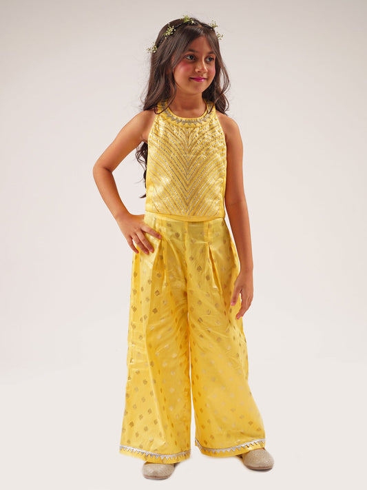 Mehfil Yellow Girls Co-ordinate Set For Girls