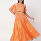 Mehfil Orange Ghagra Choli Dupatta Set For Girls