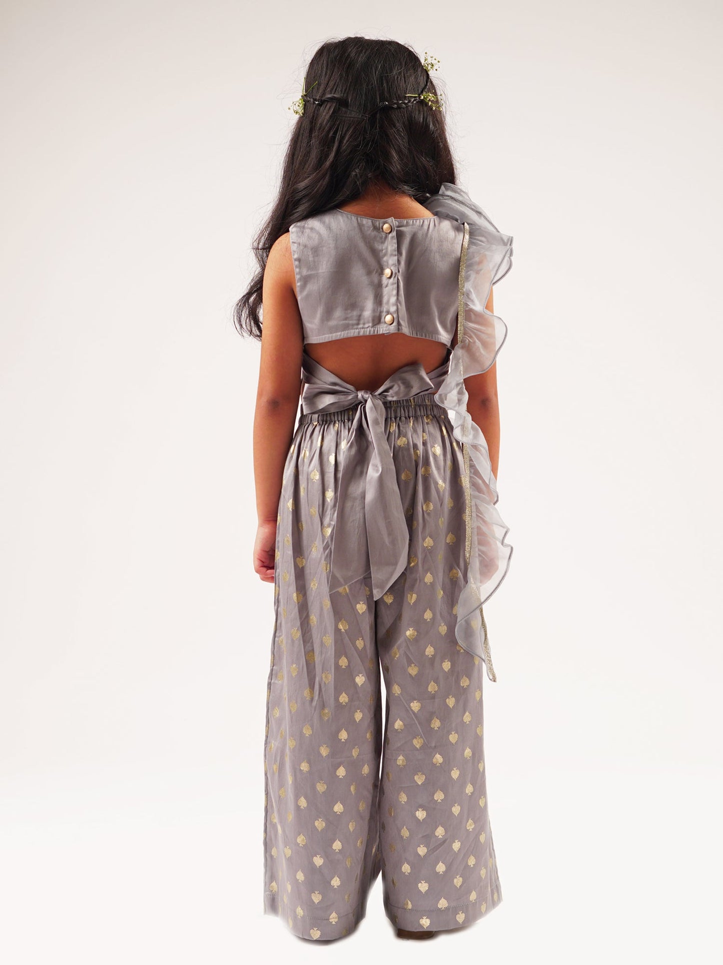 Mehfil Grey Girls Co-ordinate Set For Girls