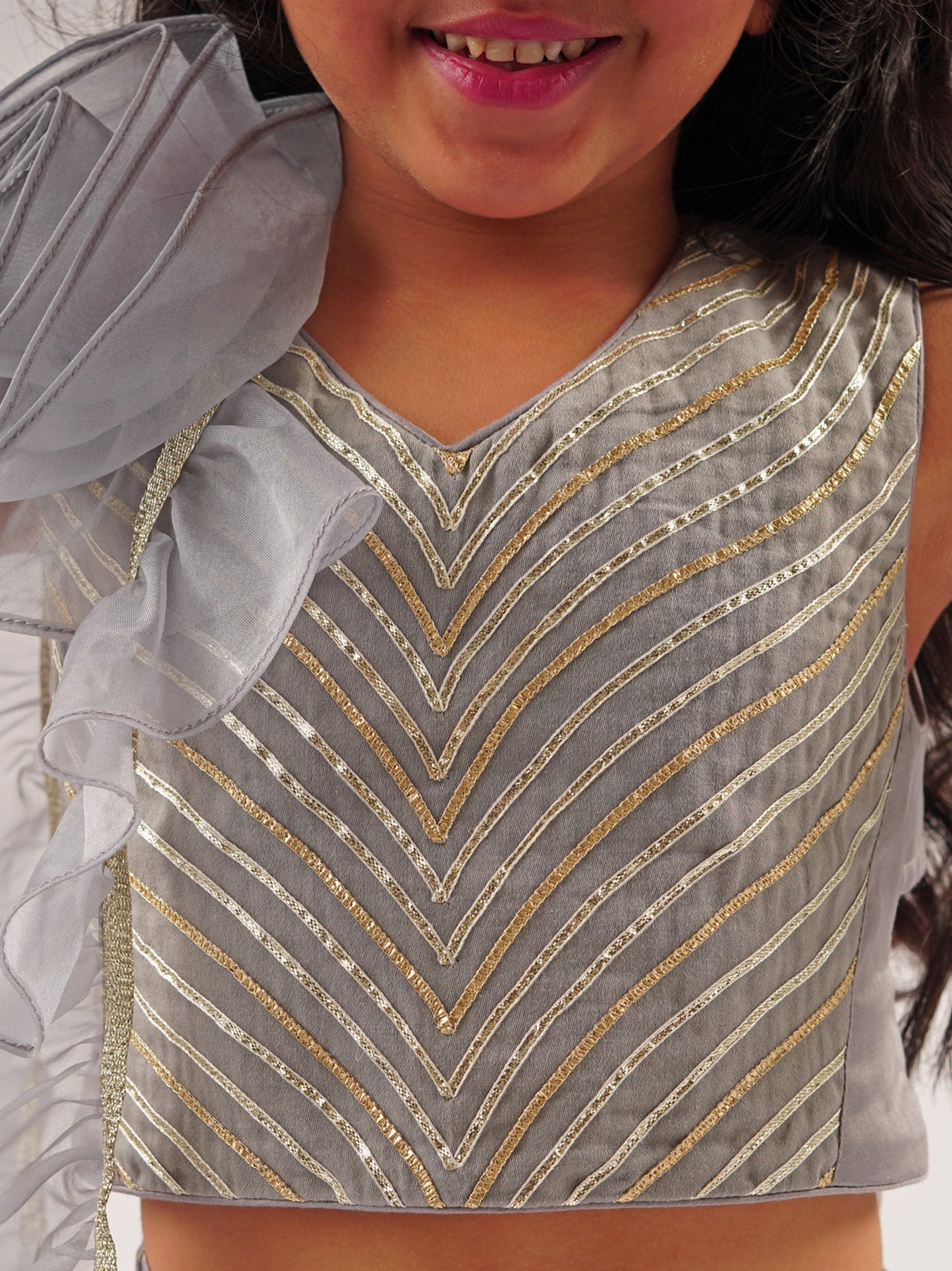 Mehfil Grey Girls Co-ordinate Set For Girls