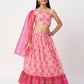 Raangoli Girls Pink Embroidered Lehanga Choli Set