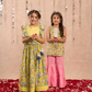 Girls Stylish Folklore Printed Kurta With Sharara Set