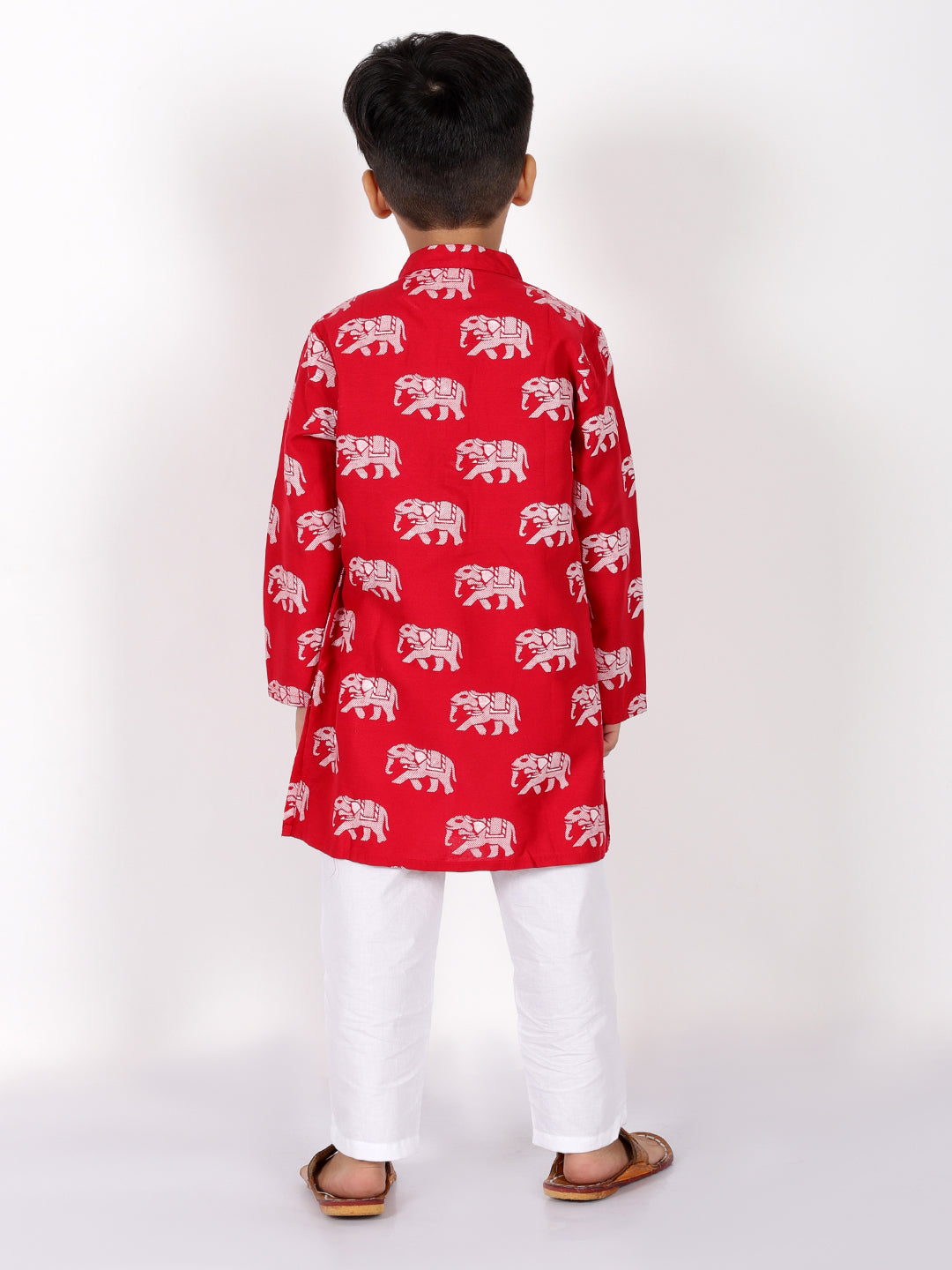 Trunk Tales Boys Red Kurta with Pant Set