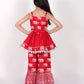 Trunk Tales Girls Red Kurta with Sharara set