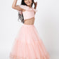 Paris Nights Girls Peach Sequin Embroidered Lehanga Choli
