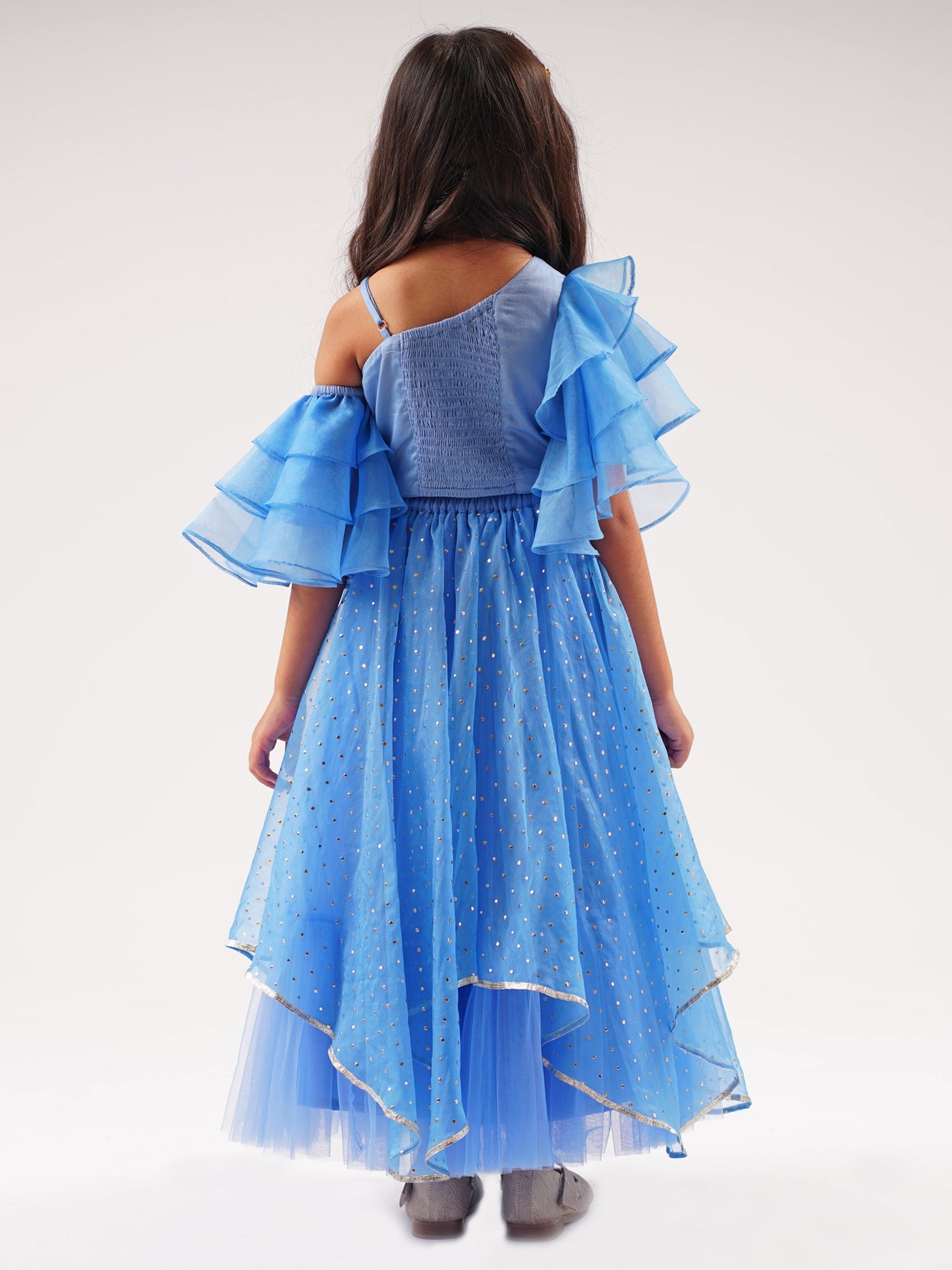 Bollywood Tadka Blue Ghagra Choli Set For Girls