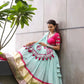 Raas | Sky Light Color Navratri Chaniyacholi with Mirror Work
