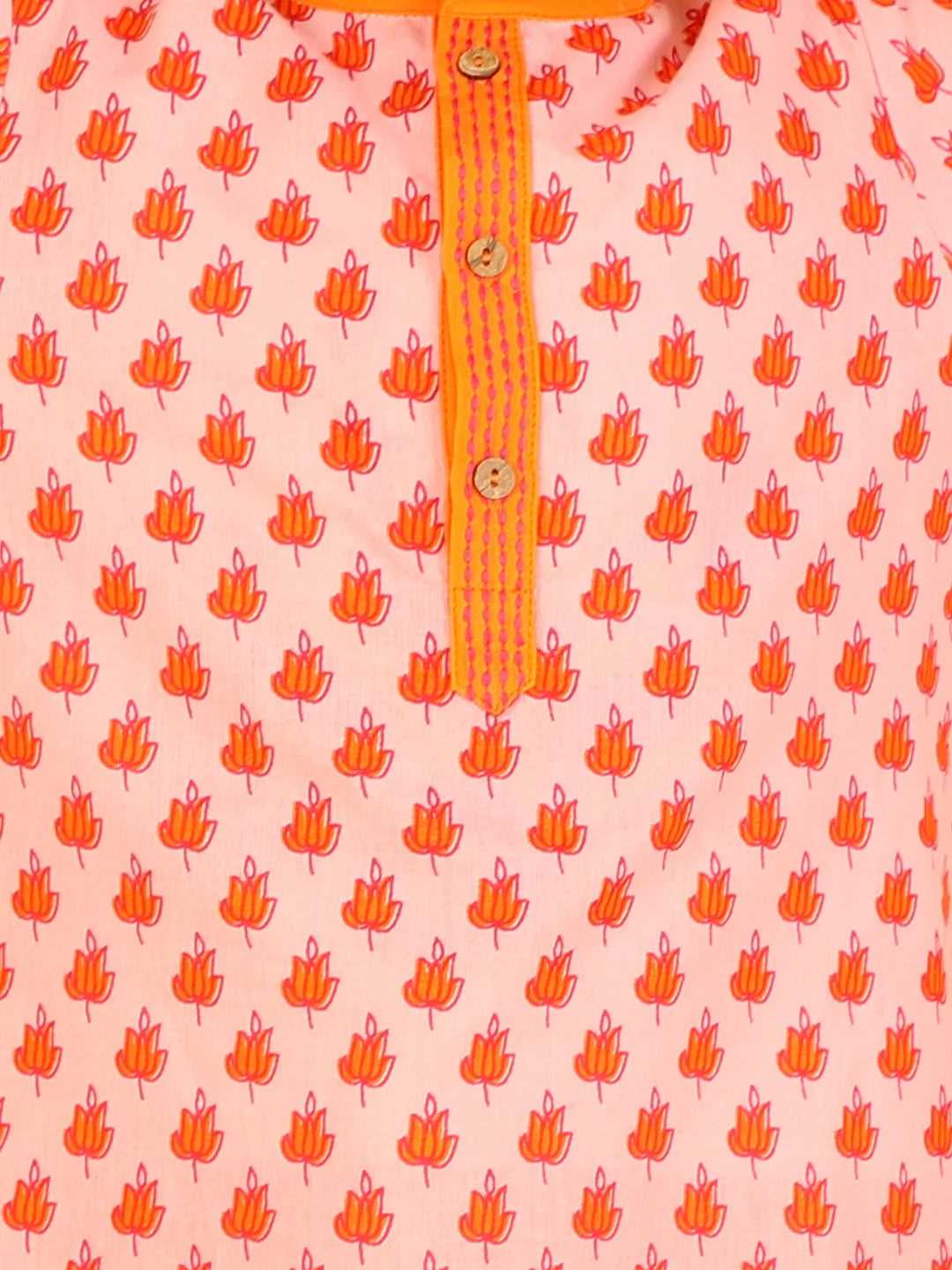 Boys stylish Folklore print cotton kurta with pyjama set