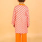 Boys Stylish Folklore Print Cotton Kurta With Pyjama Set