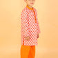 Boys Stylish Folklore Print Cotton Kurta With Pyjama Set