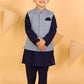 Boys Stylish Folklore Cotton Kurta Pyjama With Printed Jacket Set