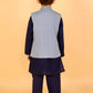 Boys Stylish Folklore Cotton Kurta Pyjama With Printed Jacket Set