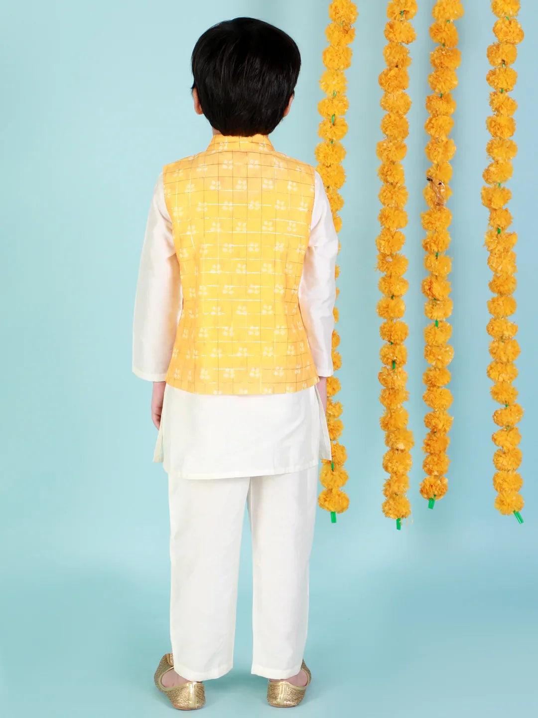 Boys Kurta Pyjama With Jacket Set