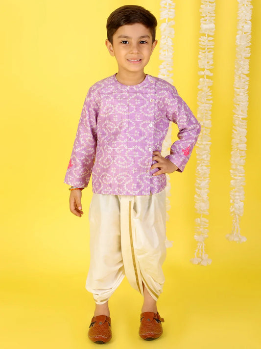 Boys Printed Kurta Dhoti Set