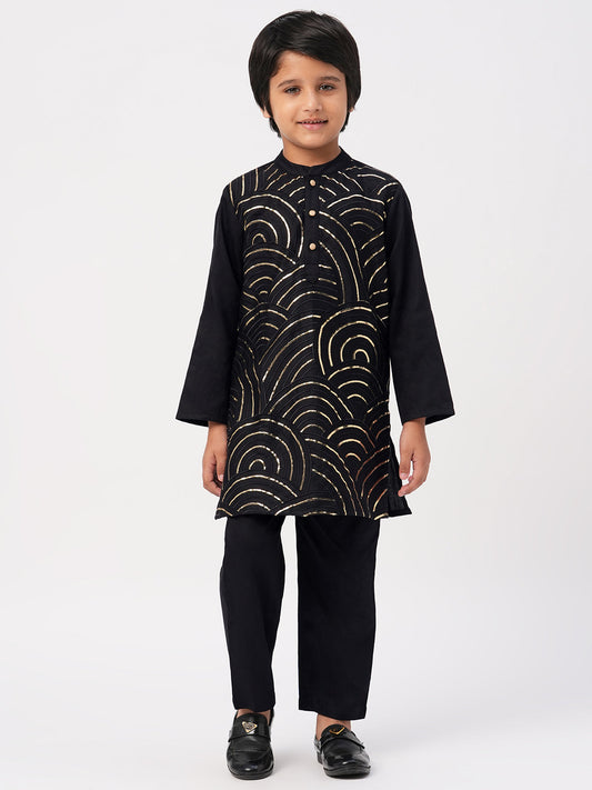 Bollywood Tadka Black Kurta Pant Set For Boys
