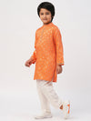 Mehfil Orange Kurta Pant Set For Boys