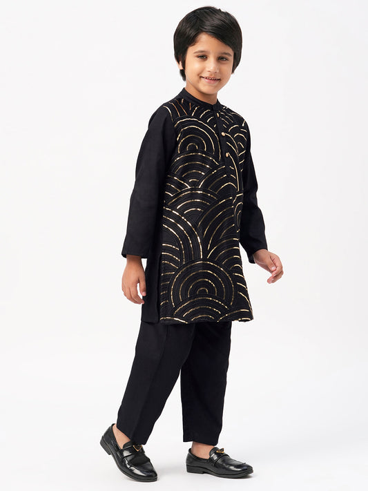 Bollywood Tadka Black Kurta Pant Set For Boys