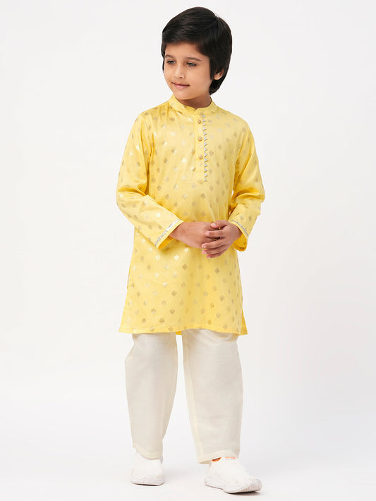 Mehfil Yellow Kurta Pant Set For Boys