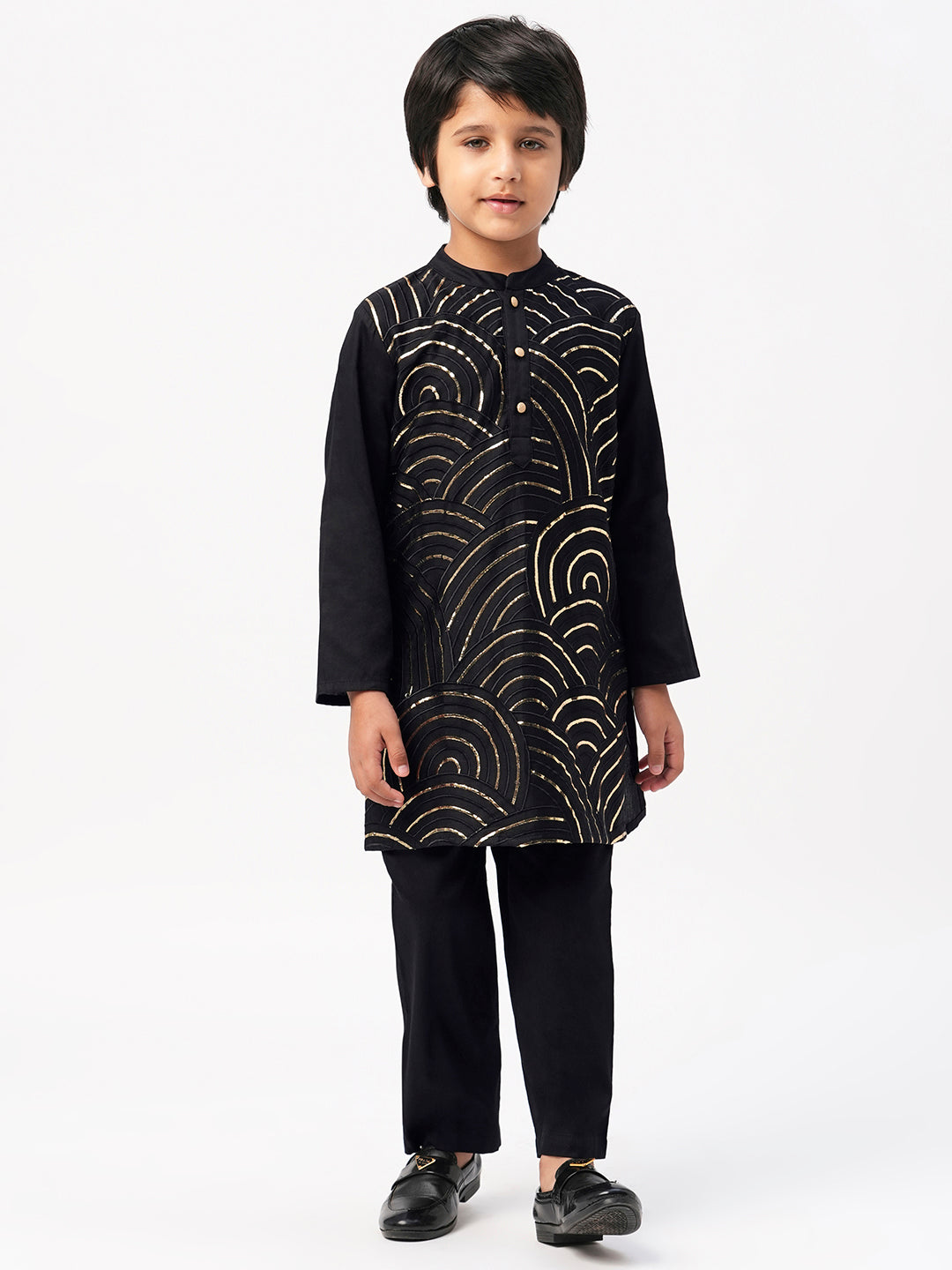 Bollywood Tadka Black Kurta Pant Set For Boys