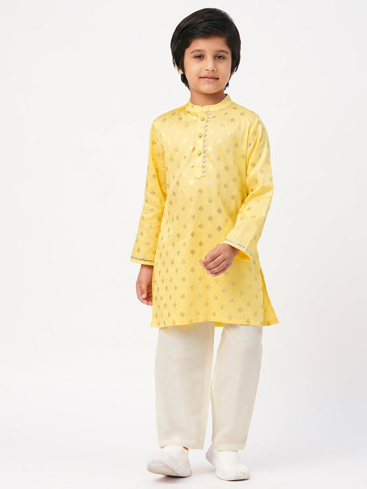Mehfil Yellow Kurta Pant Set For Boys