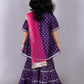 Zarqa Girls Purple Kurta With Sharara Set