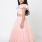 Paris Nights Girls Peach Sequin Embroidered Lehanga Choli